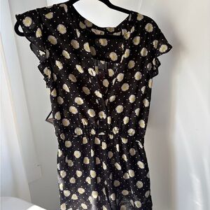 Maison Jules Black Floral Romper